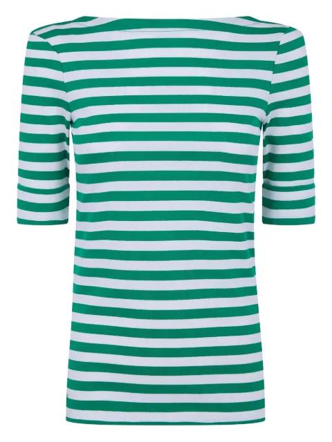 striped half-sleeves top by RALPH LAUREN