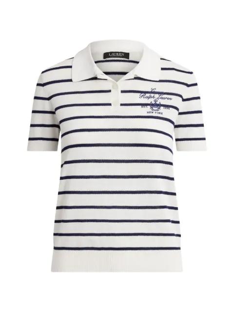 striped logo-embroidered polo top by RALPH LAUREN