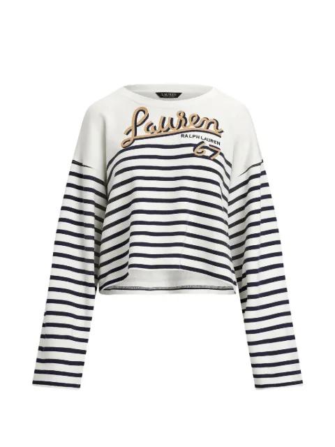 striped logo-embroidered top by RALPH LAUREN