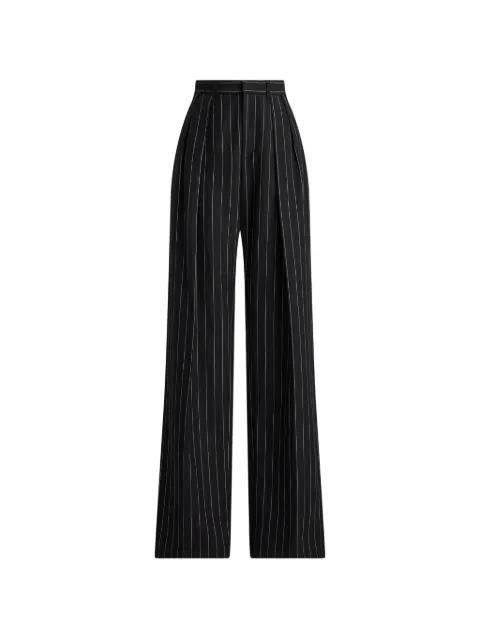 striped pleated jody trousers by RALPH LAUREN