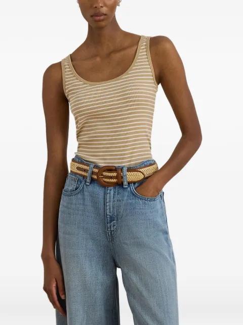 striped ribbed-knit tank top by RALPH LAUREN