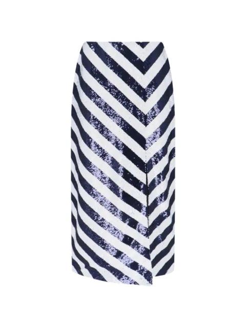 striped sequinned midi skirt by RALPH LAUREN