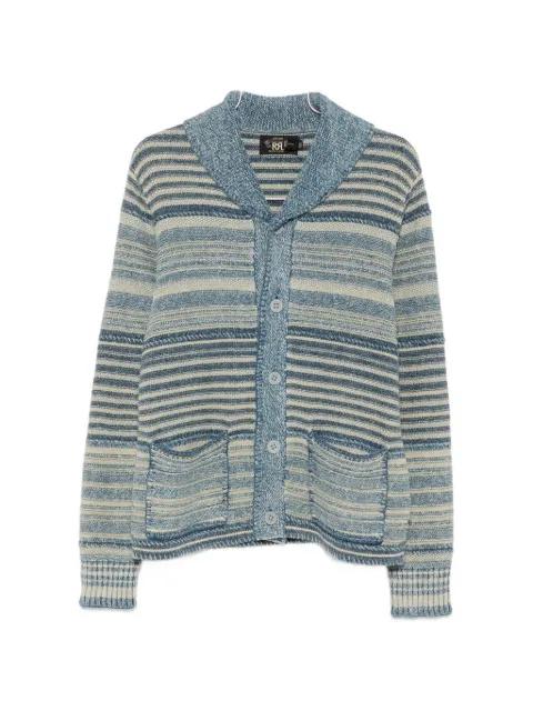 striped shawl-collar cardigan by RALPH LAUREN