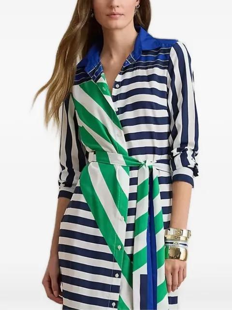 striped tie-waist midi shirt dress by RALPH LAUREN