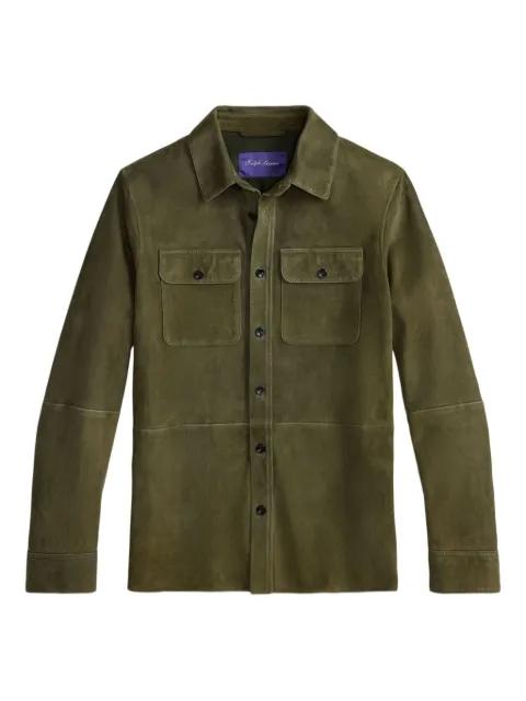 suede button-fastening shirt jacket by RALPH LAUREN