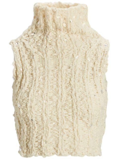 textured high-neck tank top by RALPH LAUREN
