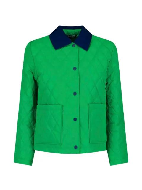 twill-trim diamond-quilted jacket by RALPH LAUREN
