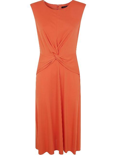 twist-detail midi dress by RALPH LAUREN