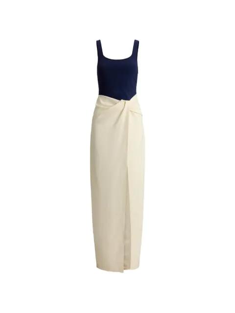 twist-detail two-tone maxi dress by RALPH LAUREN
