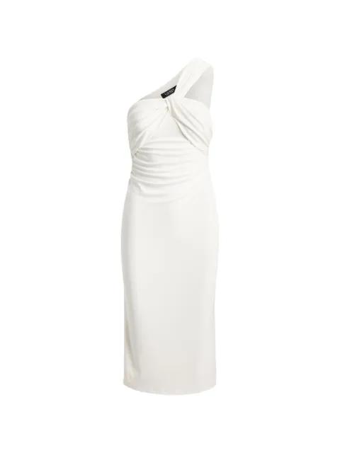 twist-front one-shoulder midi dress by RALPH LAUREN