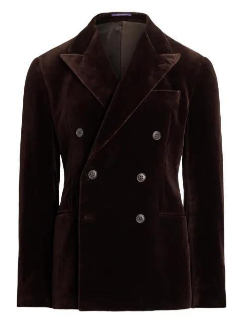 velvet double-breasted blazer by RALPH LAUREN