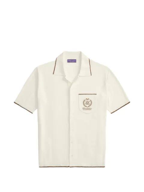wimbledon embroidered silk-blend shirt by RALPH LAUREN