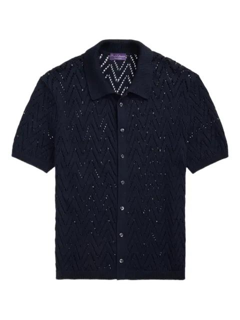 zigzag-knitted short-sleeve shirt by RALPH LAUREN