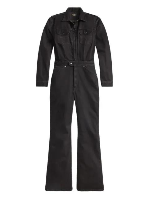zipped denim jumpsuit by RALPH LAUREN