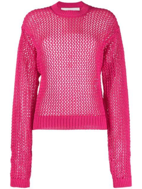 cotton open-knit jumper by RAMAEL