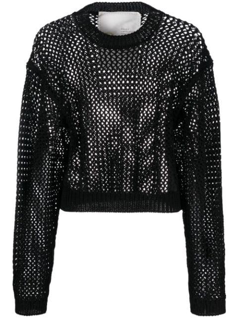 cotton open-knit jumper by RAMAEL