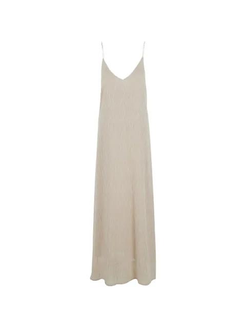 frayed V-neck maxi dress by RAME