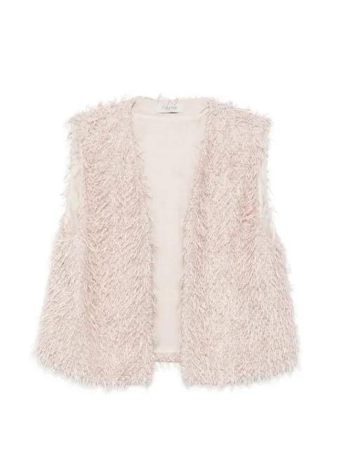 fringe-detail sleeveless jacket by RAME