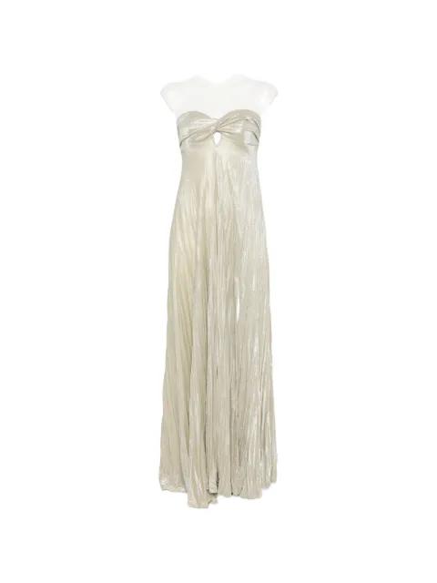 metallic-effect pleated maxi dress by RAME