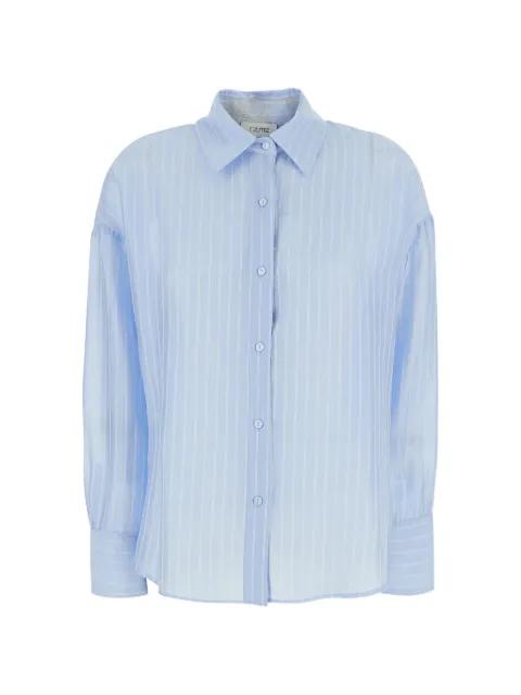vertical-stripe drop-shoulder shirt by RAME