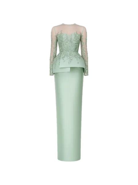 bead-embellished tubino maxi dress by RAMI AL ALI