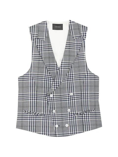 checked double-breasted skirt by RAMON SANJURJO