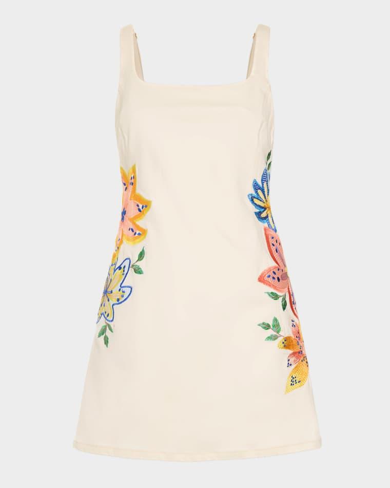 Adriana Embroidered Denim Mini Dress by RAMY BROOK