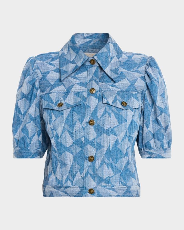 Angelica Geometric Denim Jacket by RAMY BROOK