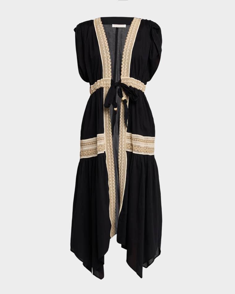 Audra Embroidered Cotton Tie-Waist Coverup Dress by RAMY BROOK