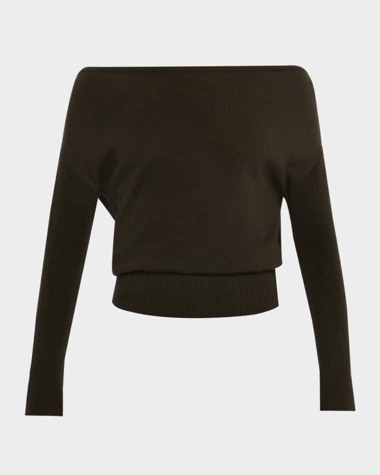 Chance One-Shoulder Wool Sweater by RAMY BROOK