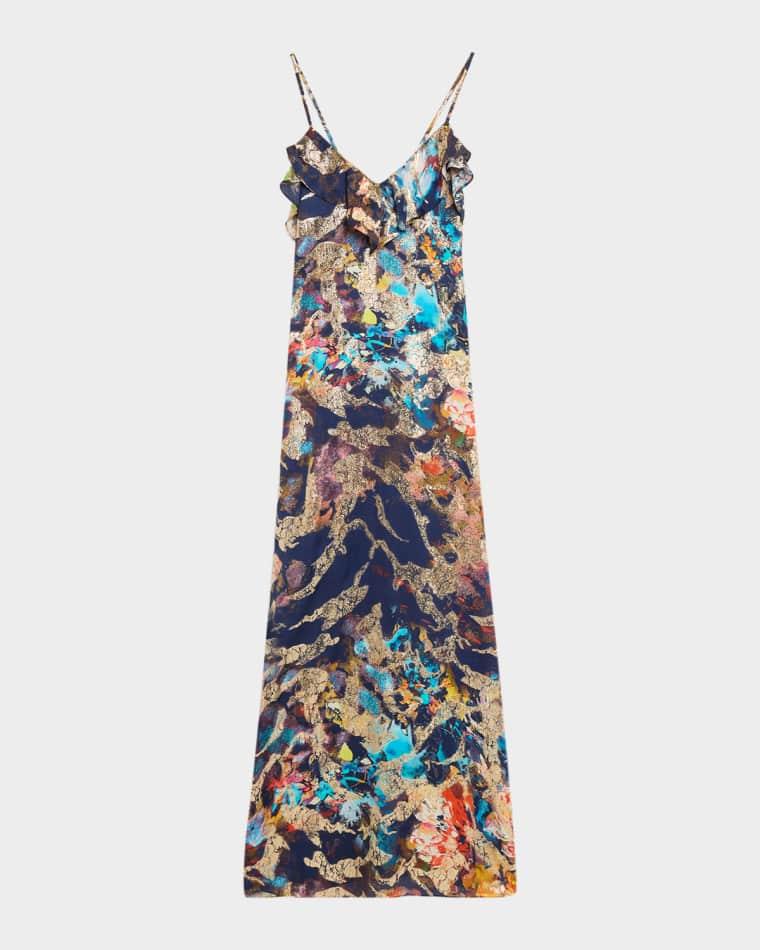 Cheri Go Abstract Ruffle Maxi Dress by RAMY BROOK