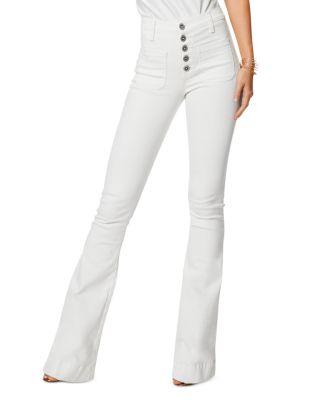 Cindy High Rise Flare Jeans in White by RAMY BROOK