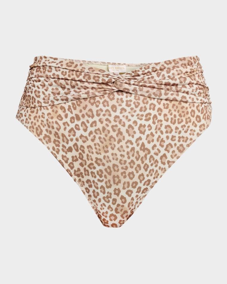 Dina Leopard-Print High-Waist Bikini Bottoms by RAMY BROOK