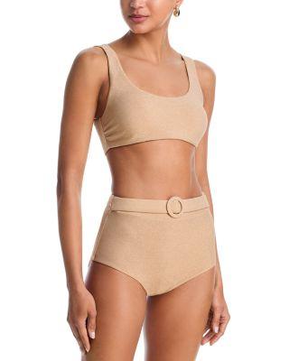 Enya Metallic Bikini Top & Danica Metallic Bikini Bottom by RAMY BROOK
