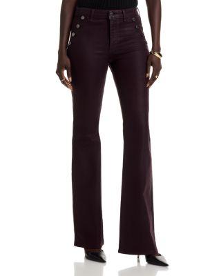 Helena High Rise Coated Flare Jeans in Blackberry by RAMY BROOK