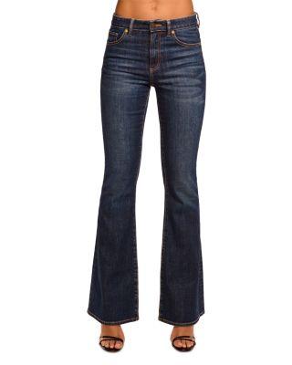 Helena High Rise Flare Jeans in Dark Rinse by RAMY BROOK