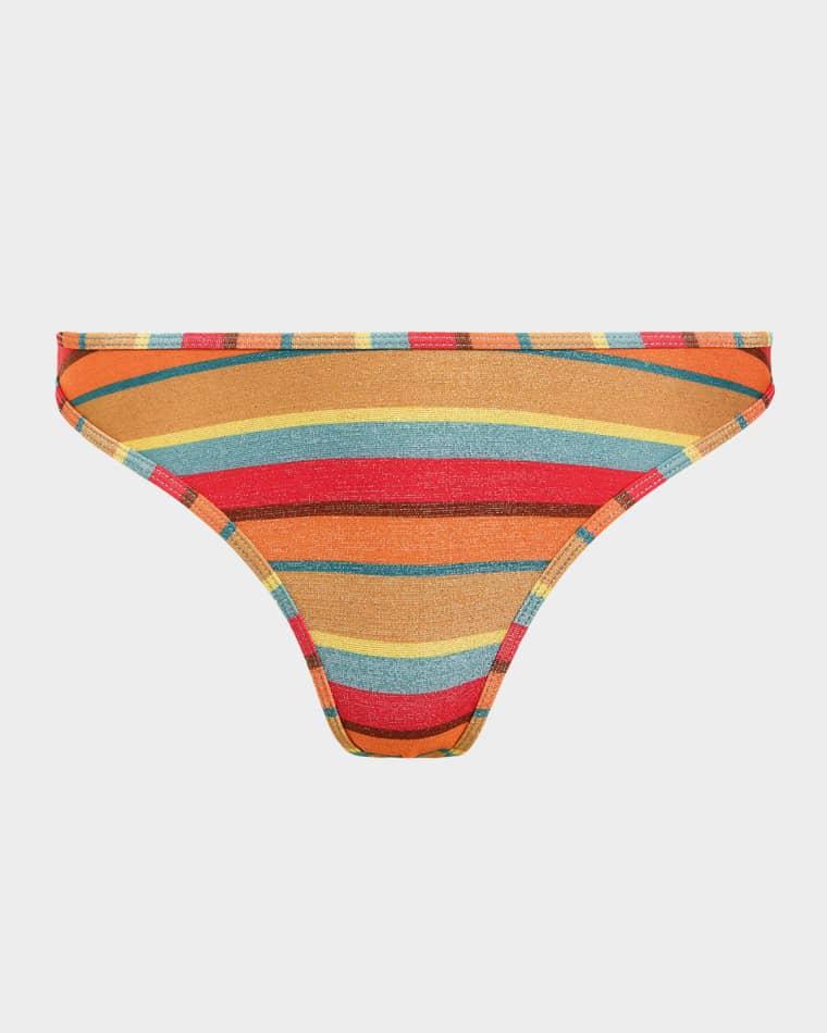 Isla Glitter Striped Bikini Bottoms by RAMY BROOK