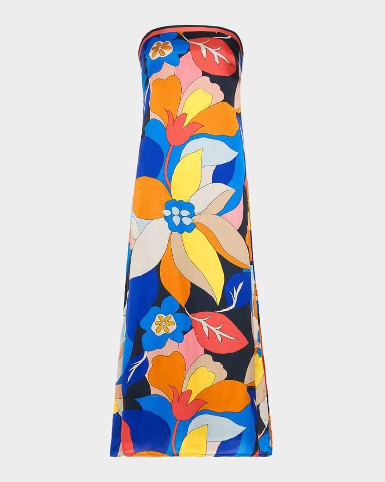 Isley Strapless Satin Midi Dress by RAMY BROOK