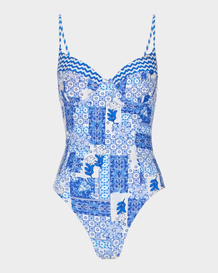 Jayda Floral Patchwork One-Piece Swimsuit by RAMY BROOK