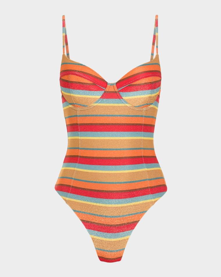 Jayda Glitter Striped One-Piece Swimsuit by RAMY BROOK
