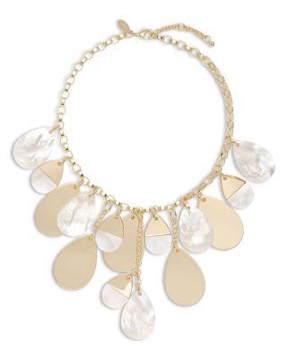 Karina Mother Of Pearl Pear Shape Charm Statement Necklace by RAMY BROOK