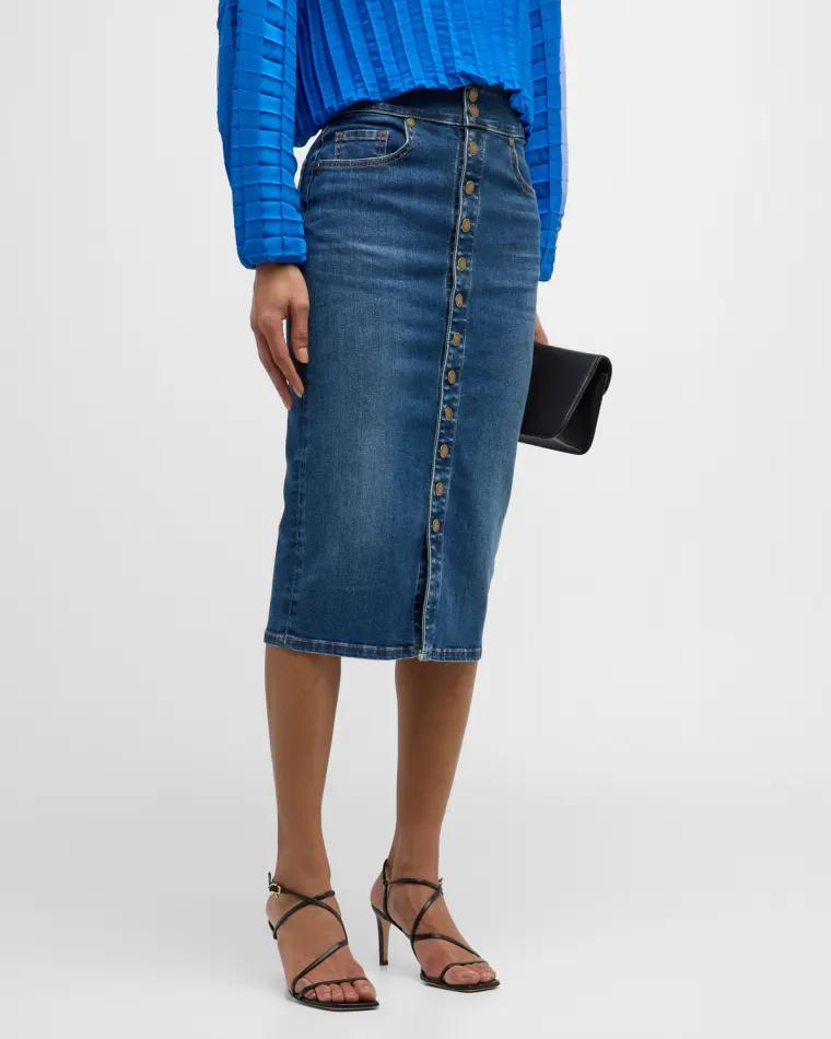 Karter Denim Midi Skirt by RAMY BROOK