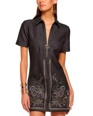 Kristen Embroidered Zip Front Dress by RAMY BROOK