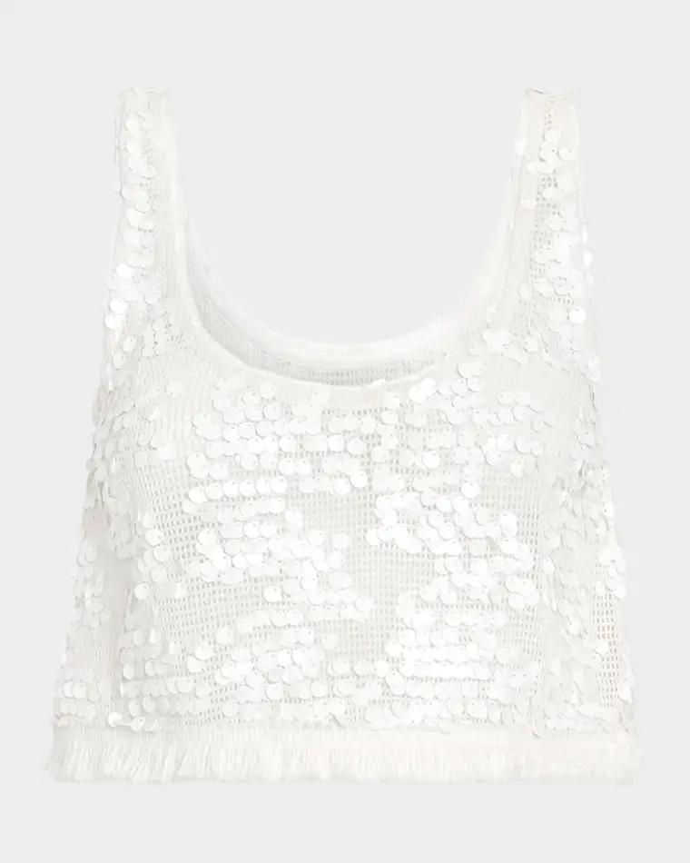 Kyra Paillette Scoop-Neck Coverup Top by RAMY BROOK