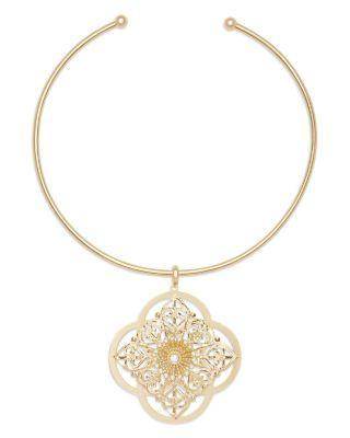 Laya Crystal Filigree Structured Pendant Necklace by RAMY BROOK