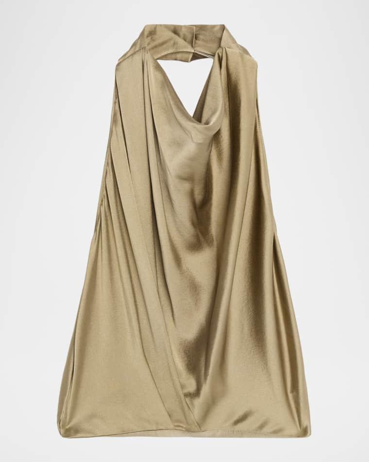 Libbie Silk Cowl-Neck Halter Top by RAMY BROOK