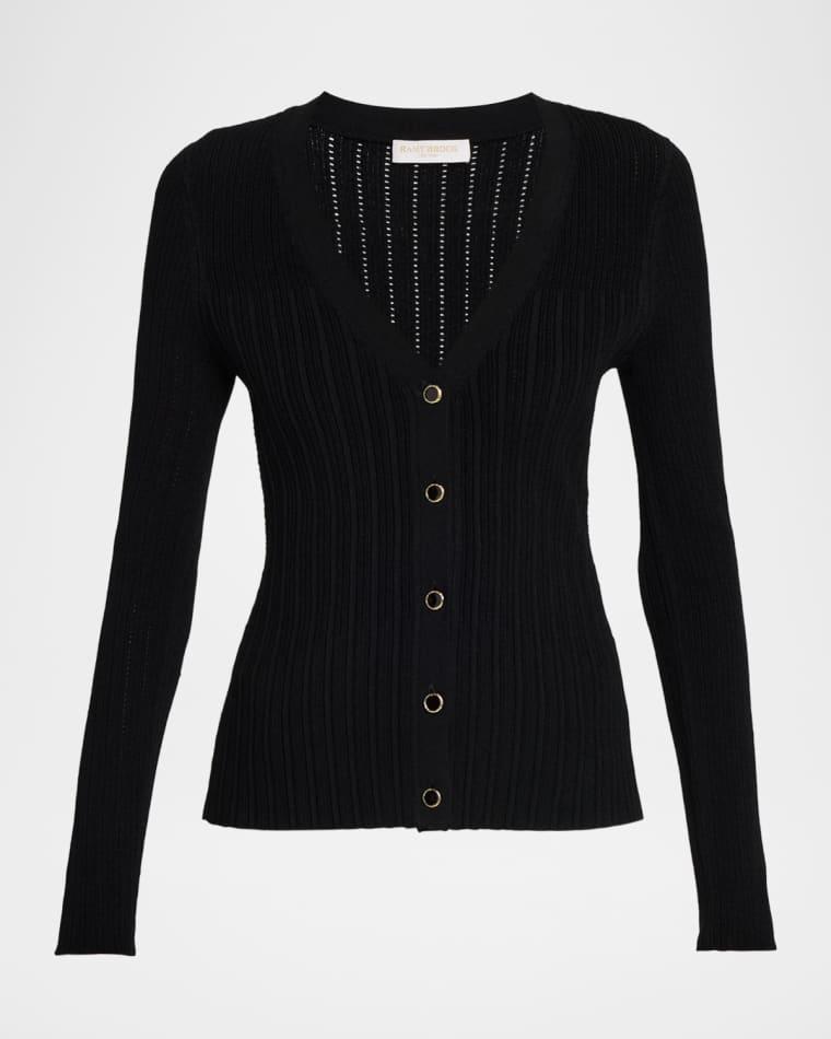Lorenza Ribbed Knit Cardigan by RAMY BROOK