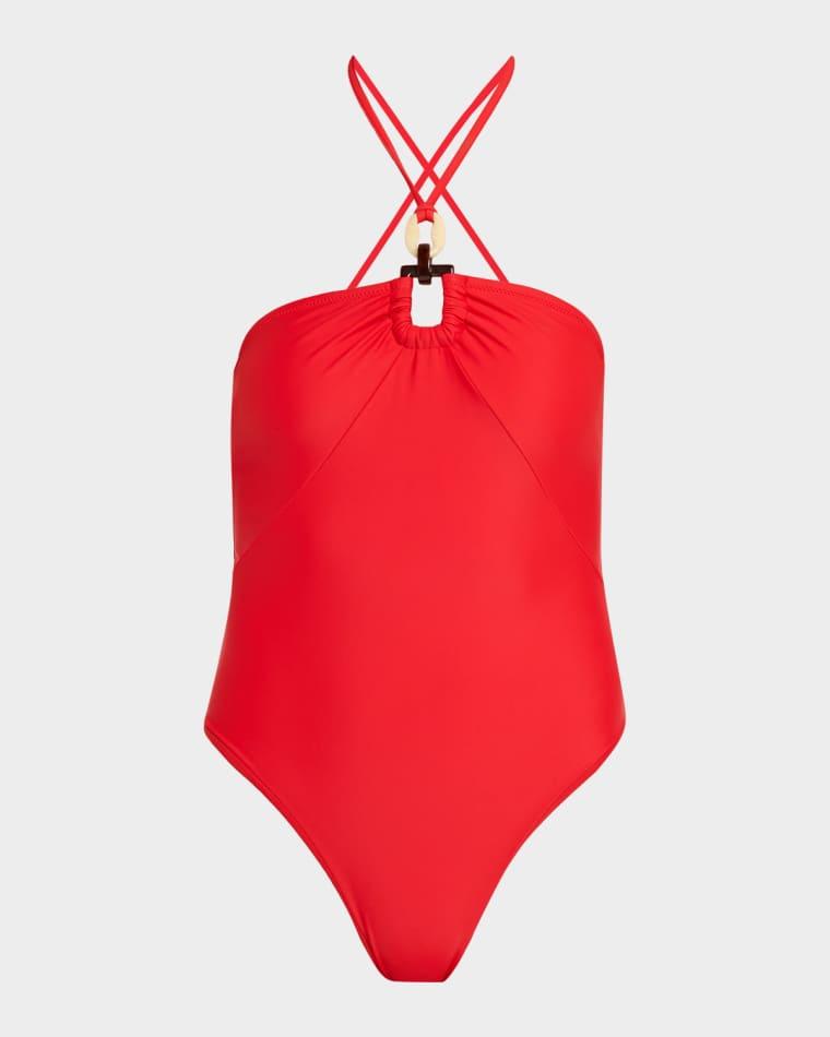Marjorie Ring Halter One-Piece Swimsuit by RAMY BROOK