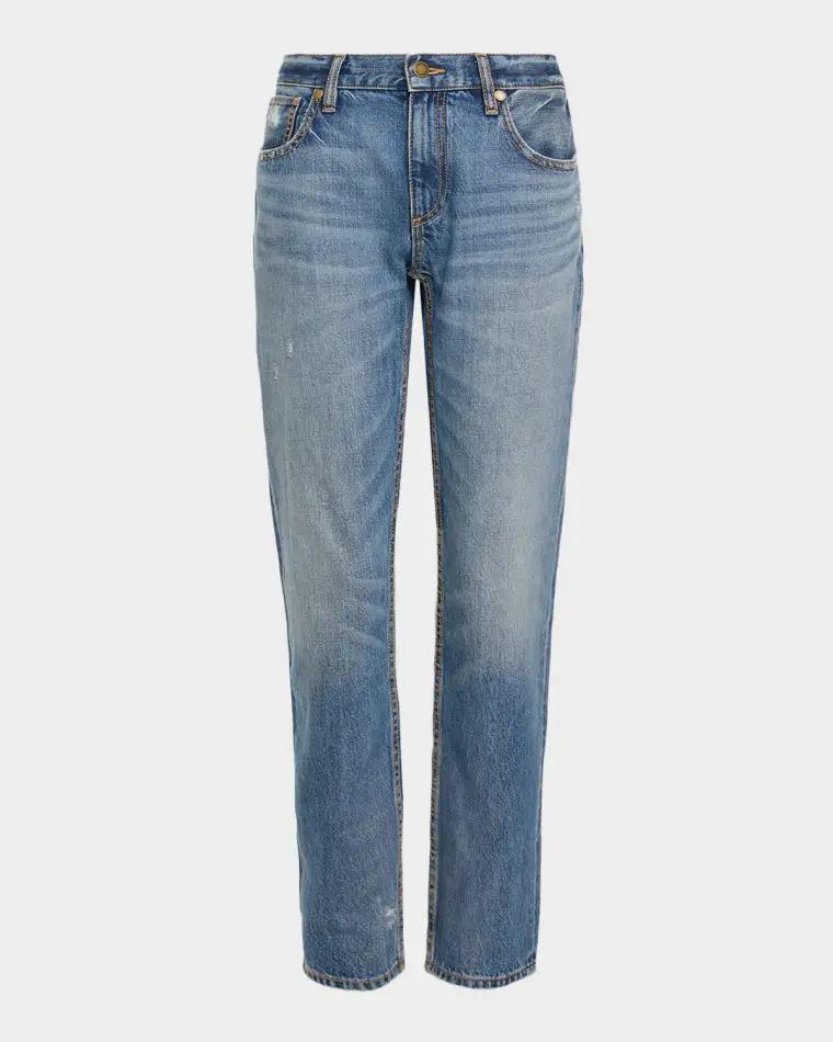 Milla Distressed Low-Rise Tapered Jeans by RAMY BROOK
