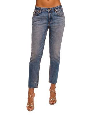 Milla Low Rise Straight Jeans in Distressed Vintage Wash by RAMY BROOK